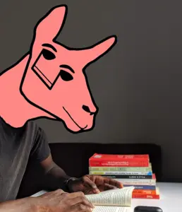 A cyborg llama is reading helpful tutorials to learn how to use the app